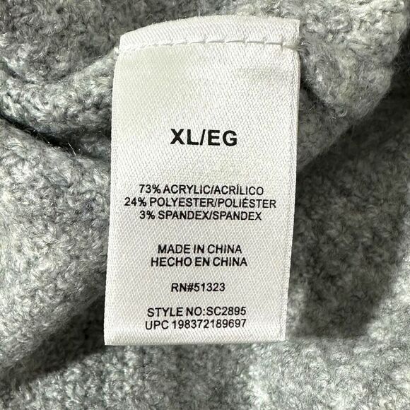 Vince Camuto Women's Cable Sweater Light Heather Grey Size XL - Picture 8 of 10